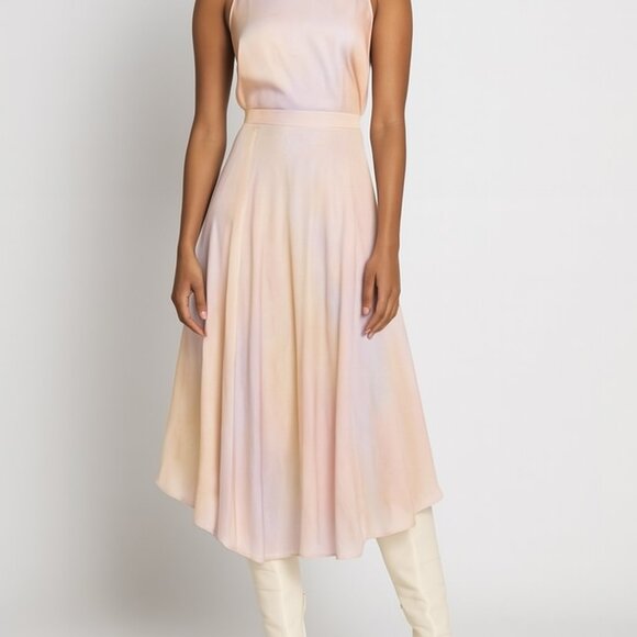 Vince Draped Midi Skirt in Rainbow Wash - Size 8 - Picture 1 of 16